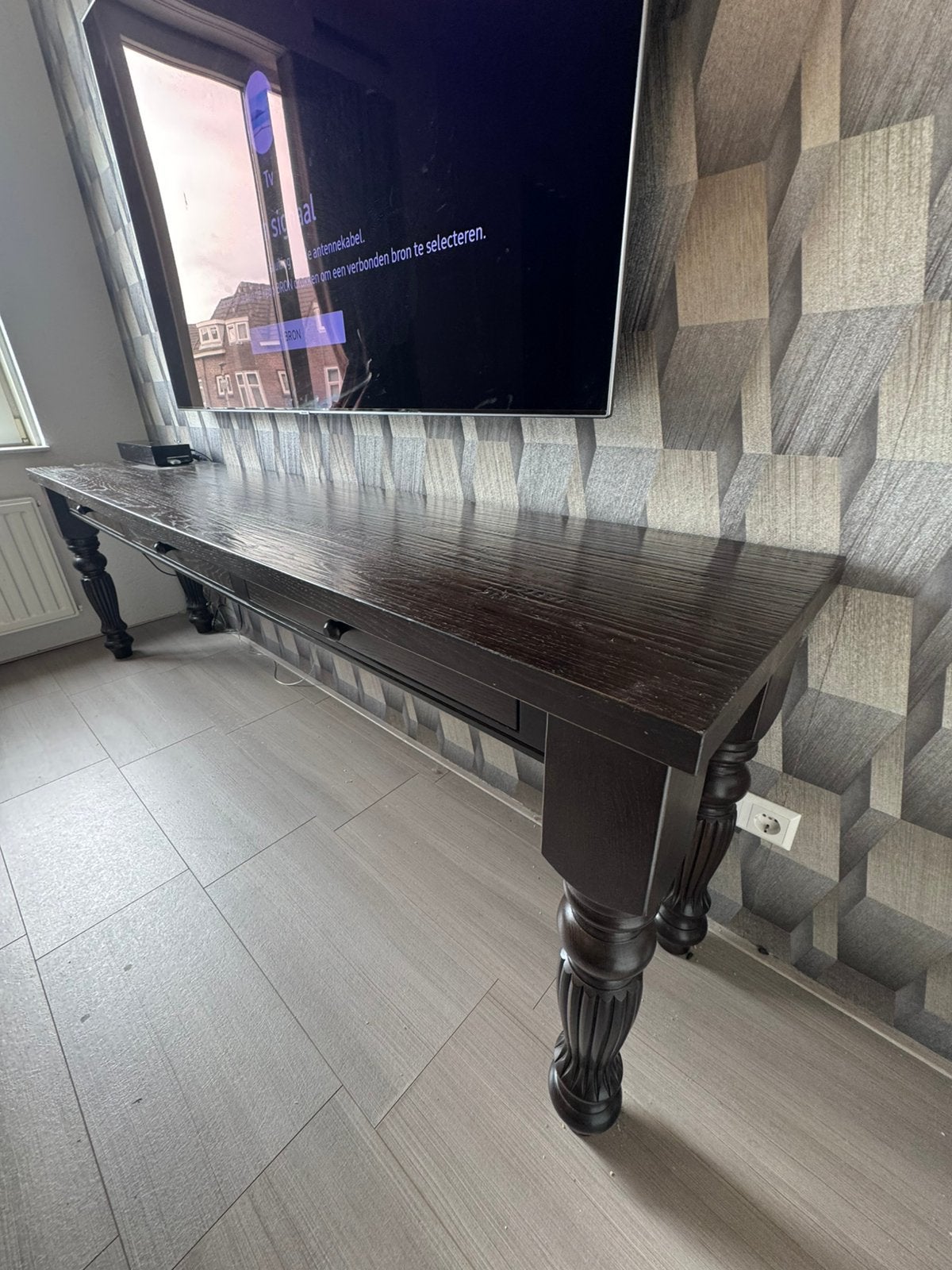 Sidetable eikenhout, Ophalen, Eikenhout, Zo goed als nieuw, 200 cm of meer