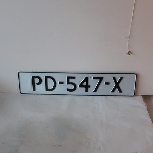 Kentekenplaat auto Nederland kenteken PD-547-X wit, Ophalen of Verzenden, Gebruikt, Auto's