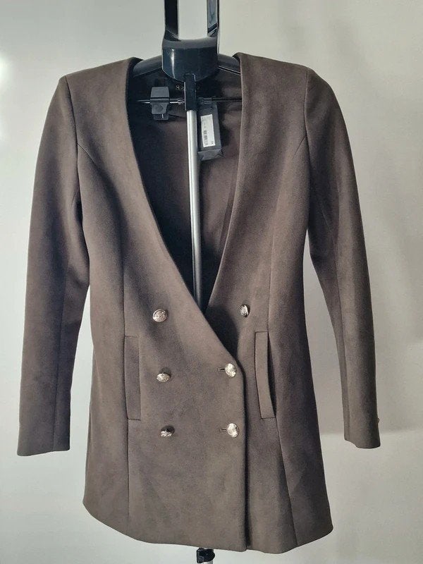 SuperTrash Suede blazer donker olijf – maat 34, Ophalen of Verzenden, Zo goed als nieuw, Maat 34 (XS) of kleiner, Groen