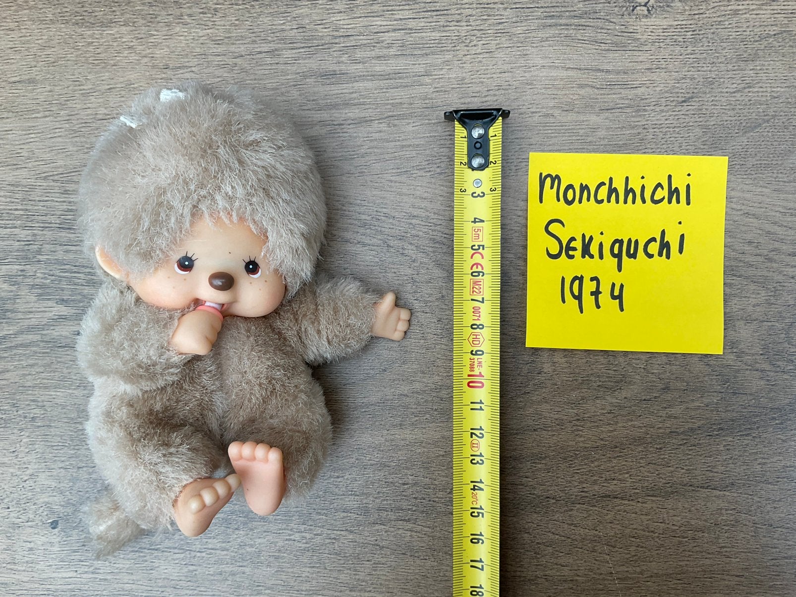 Zgan, vintage Monchhichi blond aapje Sekiguchi 1974, Ophalen, Zo goed als nieuw