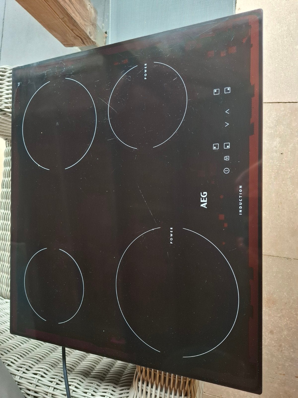 AEG 60cm inductiekookplaat met 4 kookzones, Witgoed en Apparatuur, Ophalen, Gebruikt, 4 kookzones, Inbouw
