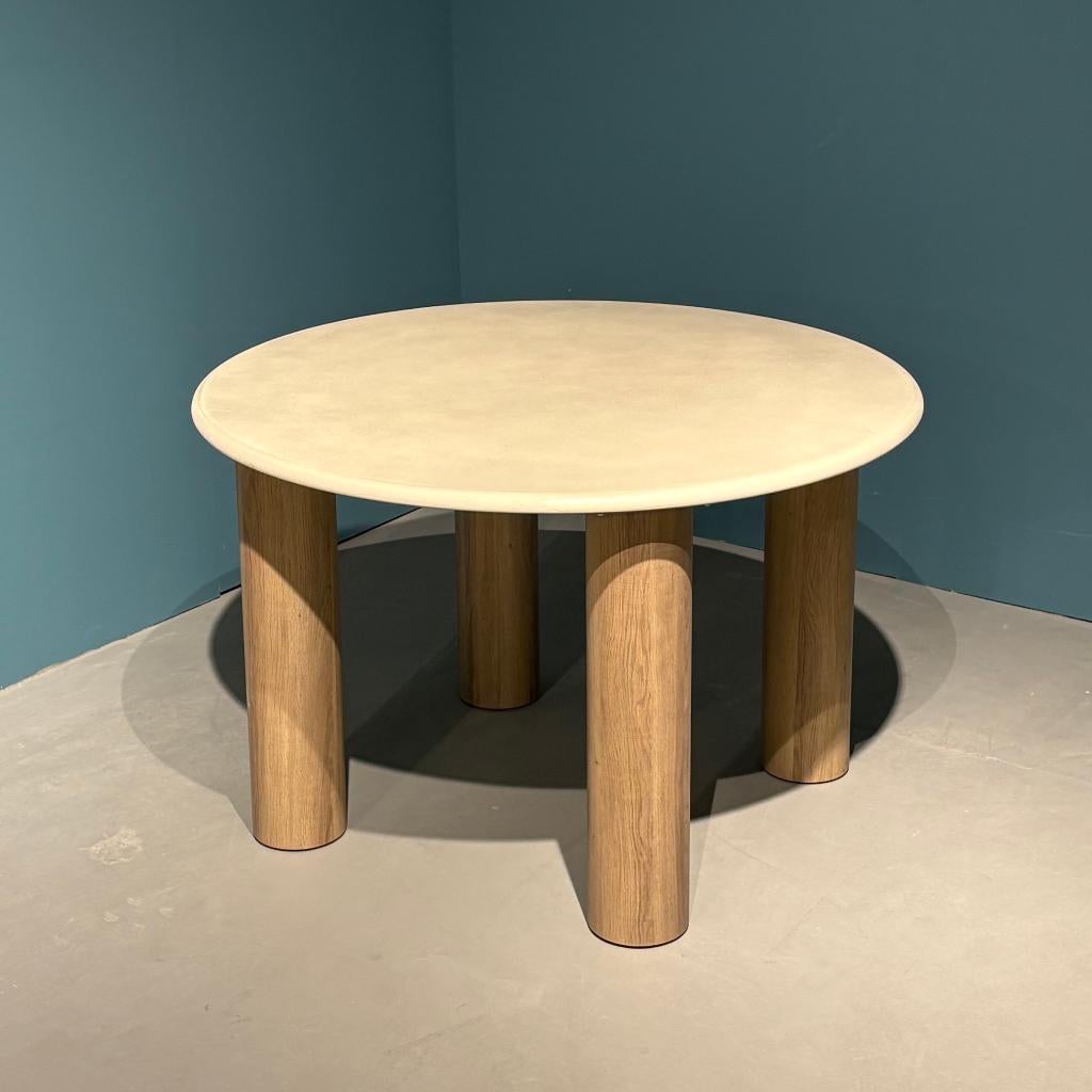 Ronde eetkamertafel japandi 120cm doorsnede, Ophalen, Japandi, Rond, Zo goed als nieuw