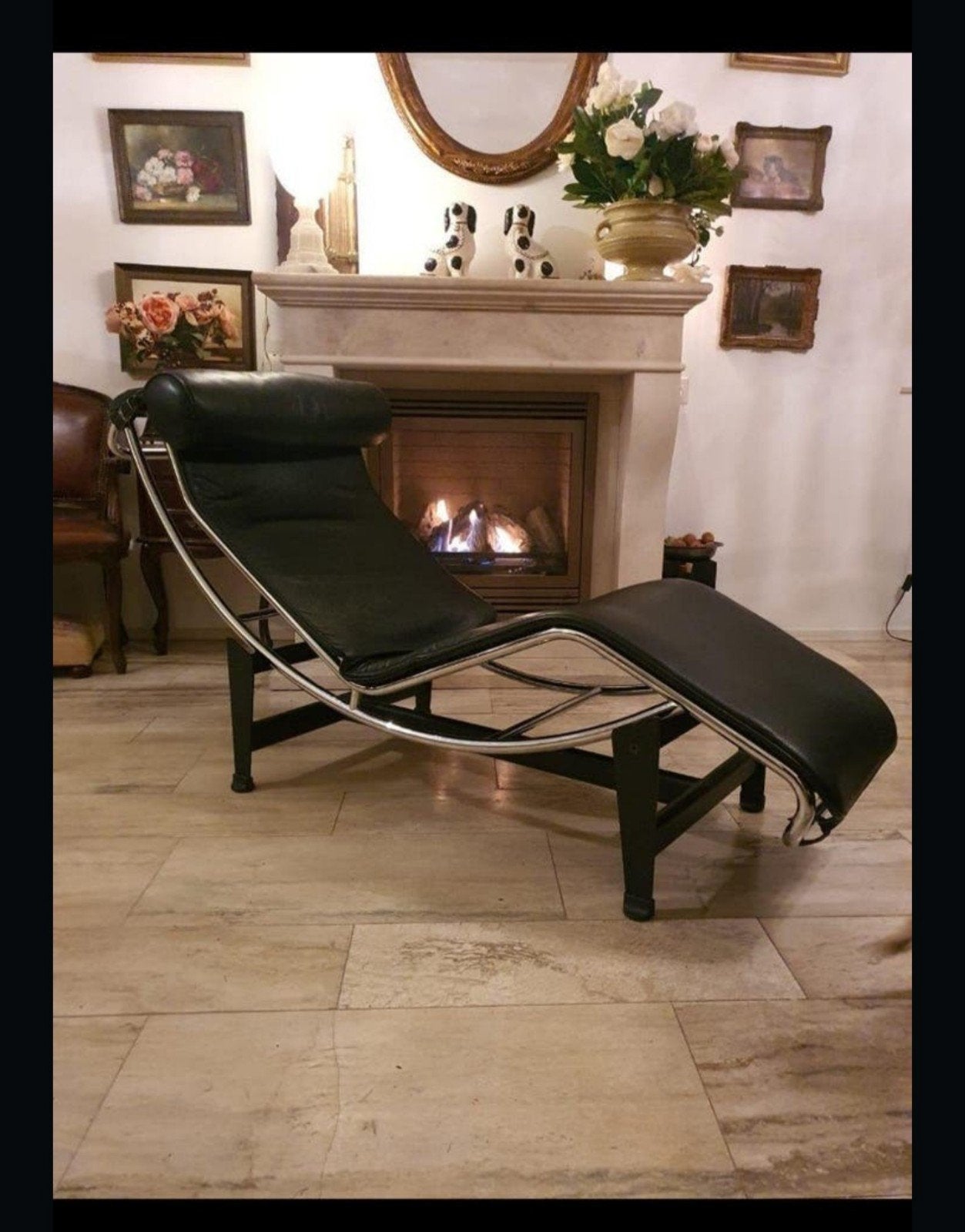 Le Corbusier LC4 Chaise Longue Replica - Zwart Leer, Ophalen of Verzenden