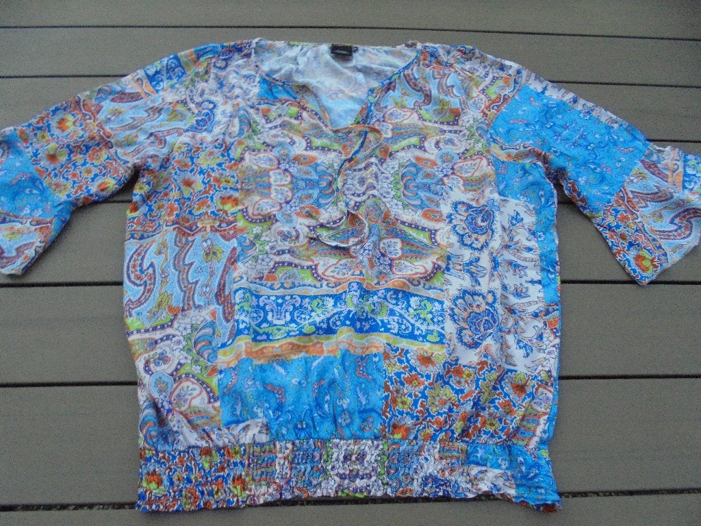 Blauw oranje shirt FOS AMSTERDAM, Blauw, Maat 46/48 (XL) of groter, FOS Amsterdam, Ophalen of Verzenden