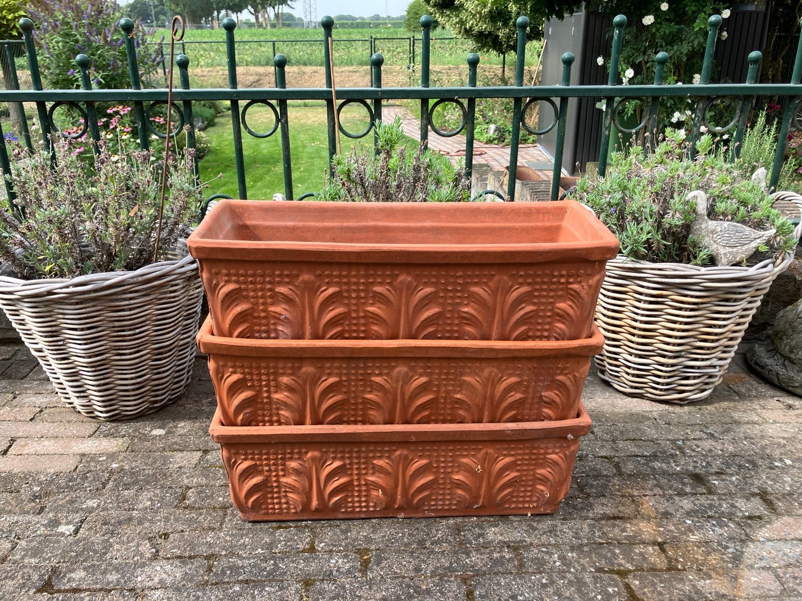 Set van 3 terracotta bloembakken, Ophalen