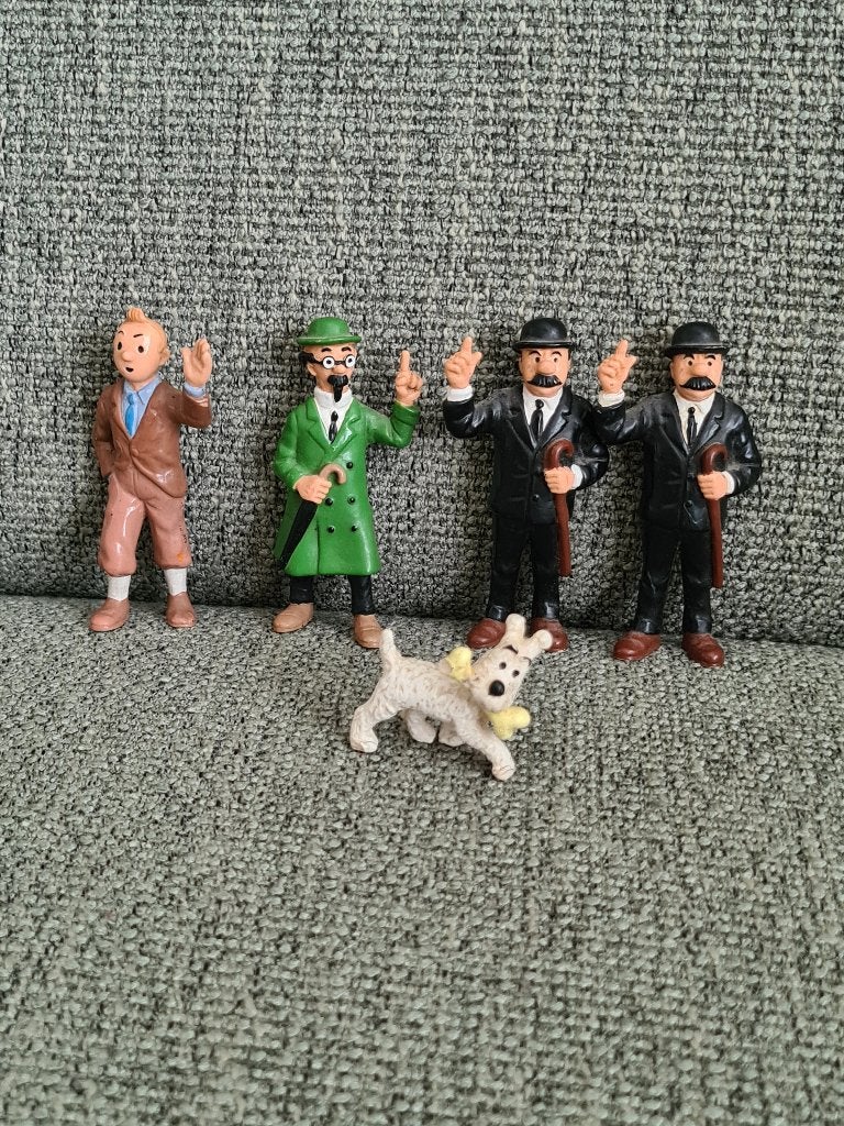 Kuifje tin tin tintin vintage 5 poppetjes bully bullyland, Bullyland, Ophalen of Verzenden, Zo goed als nieuw, Nvt