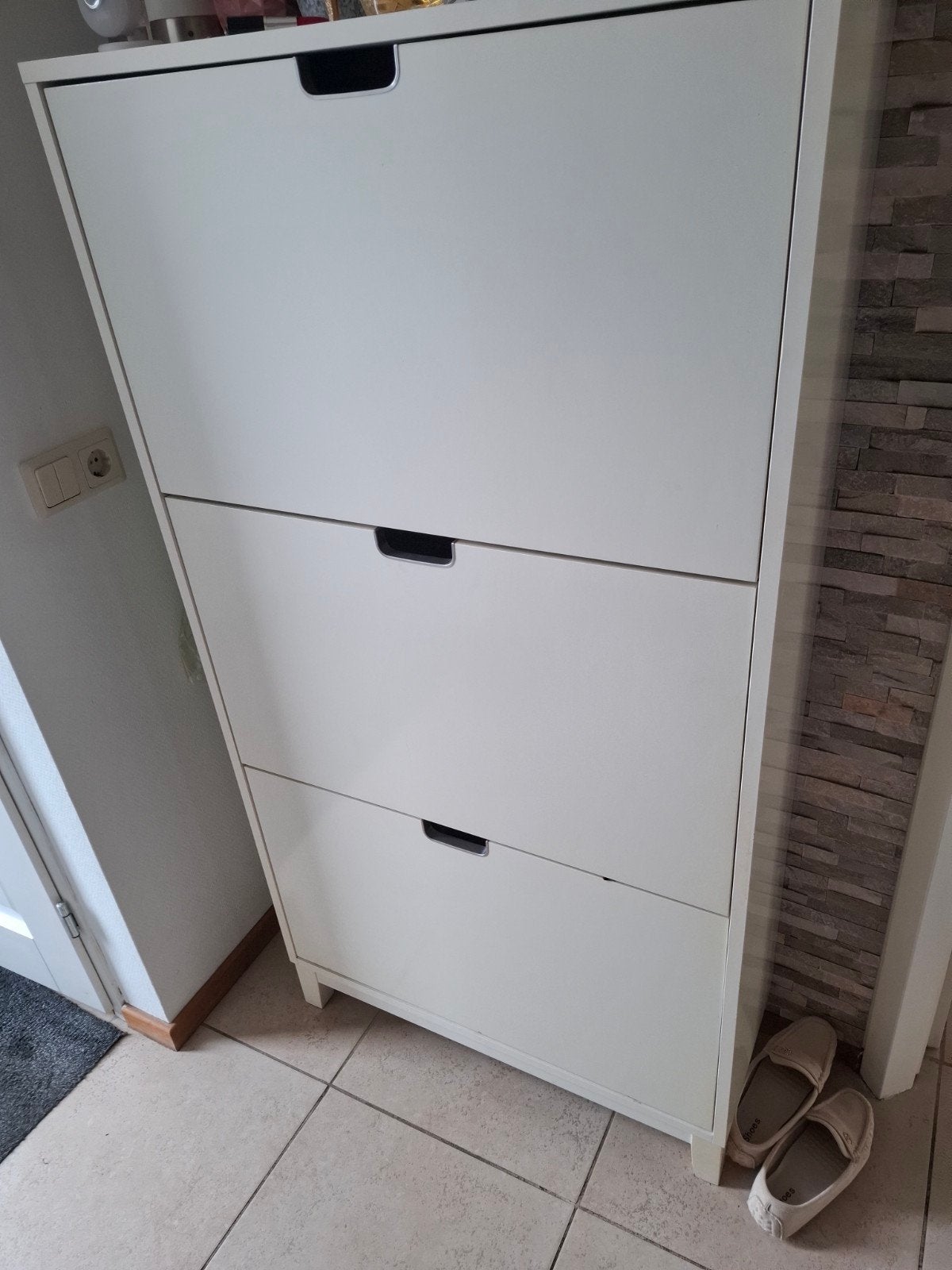 Witte schoenenkast met 3 vakken, Ophalen of Verzenden, Zo goed als nieuw, Modern