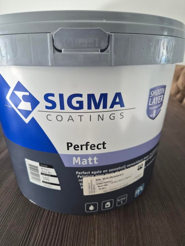 Sigma Perfect Matt Muurverf - 10L - Wit, Ophalen