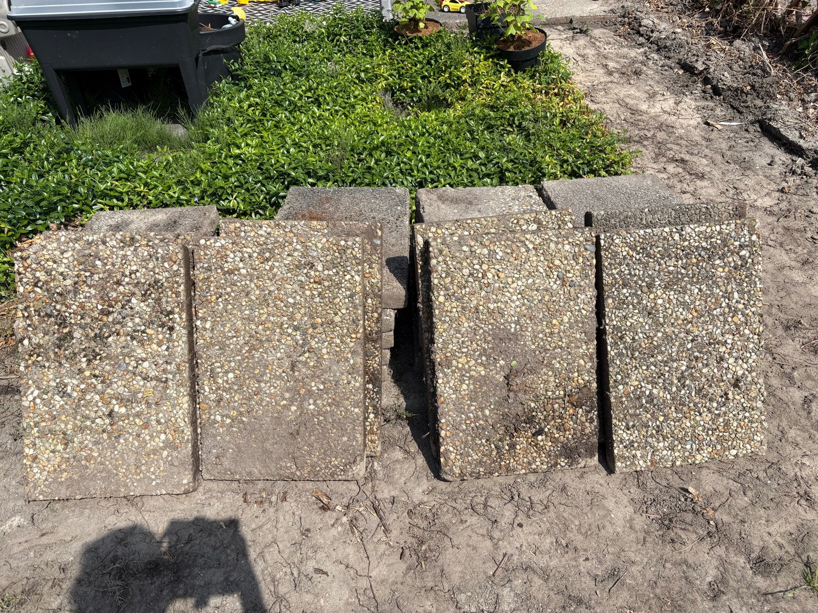 Gratis stenen grindtegels 30x30, Tuin en Terras, Ophalen, Gebruikt, Grind, Terrastegels
