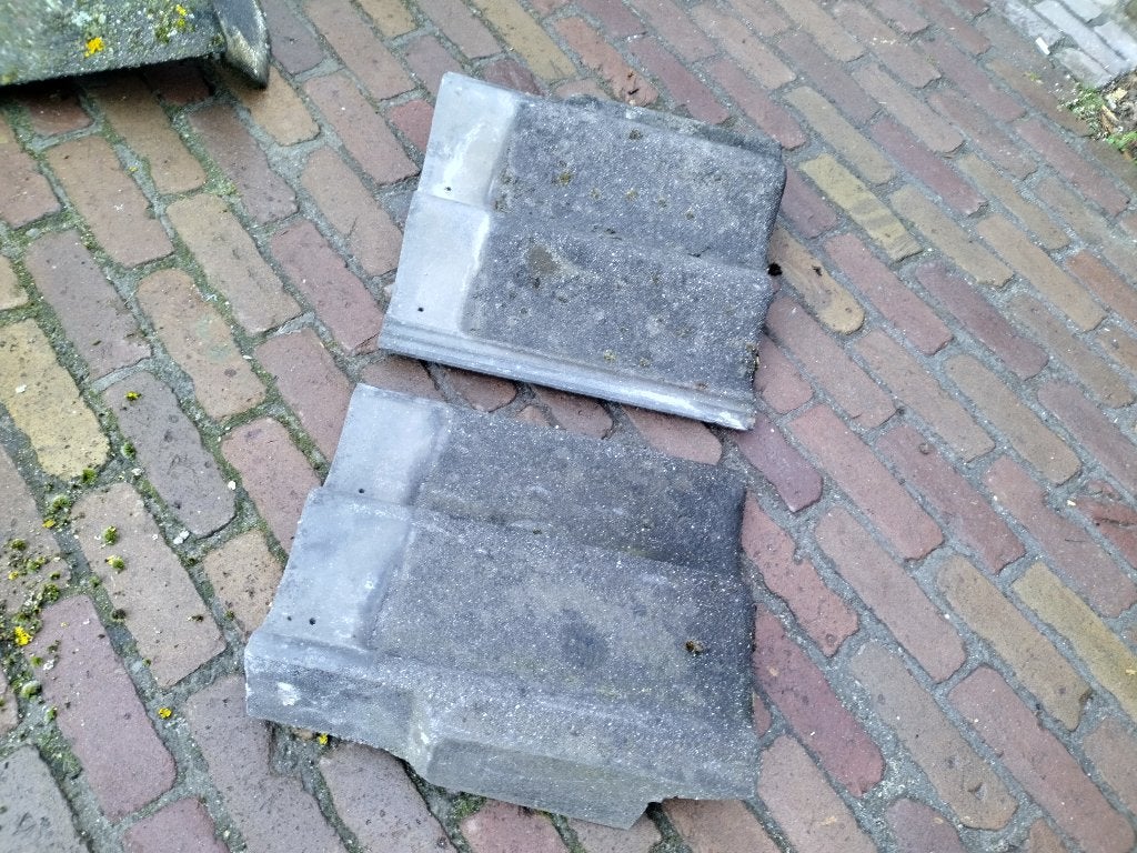 Bouw materiaal, Ophalen, Steen of Klei, Dakpannen, Grijs