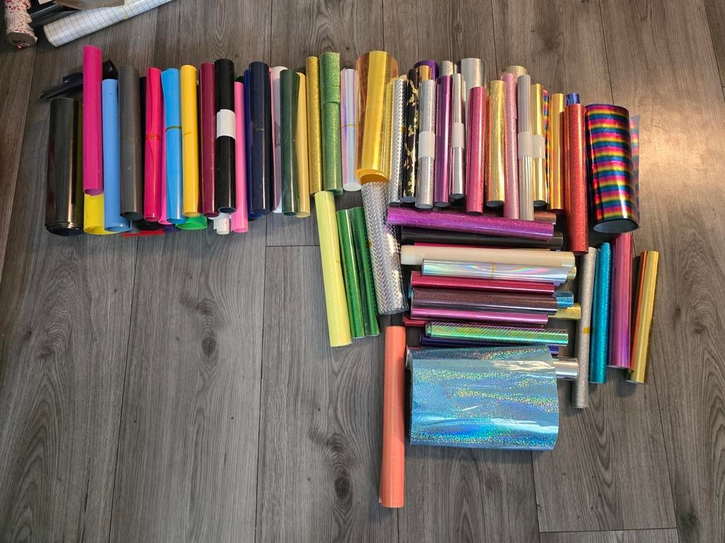Grote collectie diverse vinyl en folie voor bedrukking, Ophalen of Verzenden, Meerdere stickers