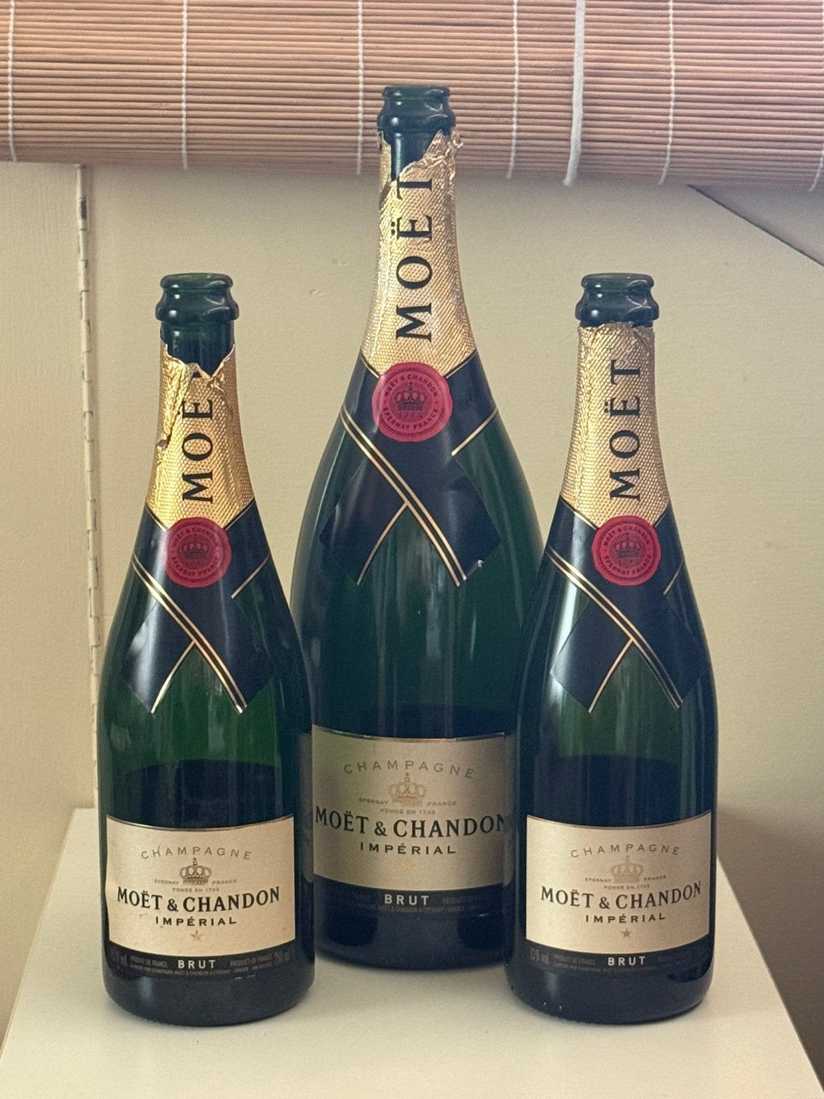 Lege Moët, Dom Pérignon, Belvedere & Grey Goose flessen, Verzamelen, Wijnen, Verzenden, Zo goed als nieuw, Frankrijk, Champagne