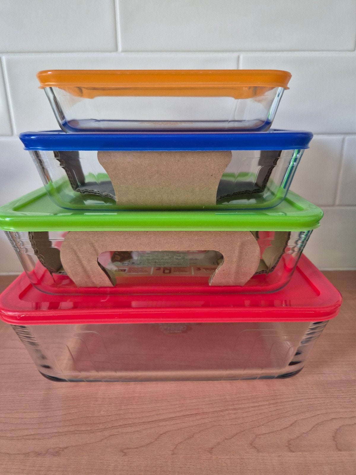 Pyrex ovenschalen/bewaarschalen 4x, Nieuw, Ophalen of Verzenden, Overige merken, Glas