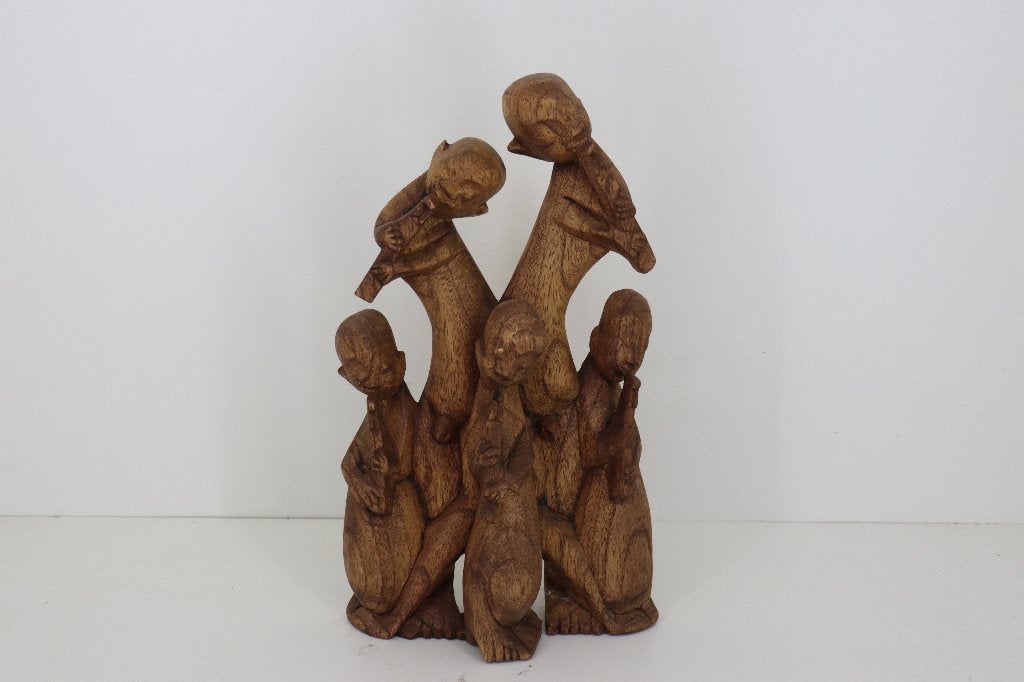 Vintage Afrikaans Makonde Beeld "Ujamaa" – Handgesneden Hout, Ophalen of Verzenden, 20 - 50 cm, Hout, Bruin