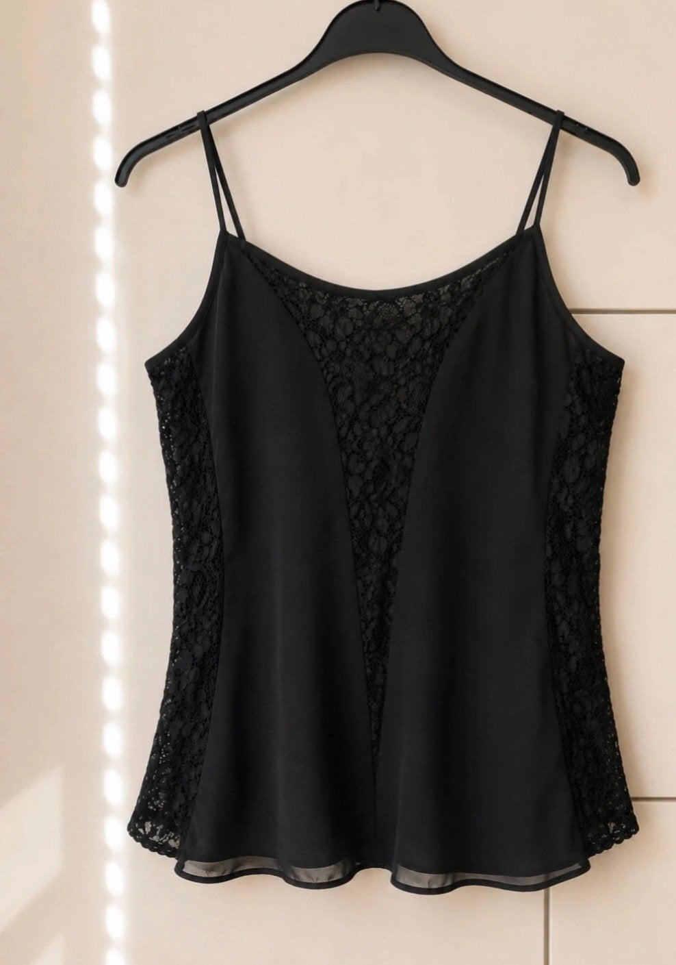 Vintage Jane Norman Black Lace Cami Top – Size M, Maat 38/40 (M), Zwart, Jane Norman, Ophalen of Verzenden
