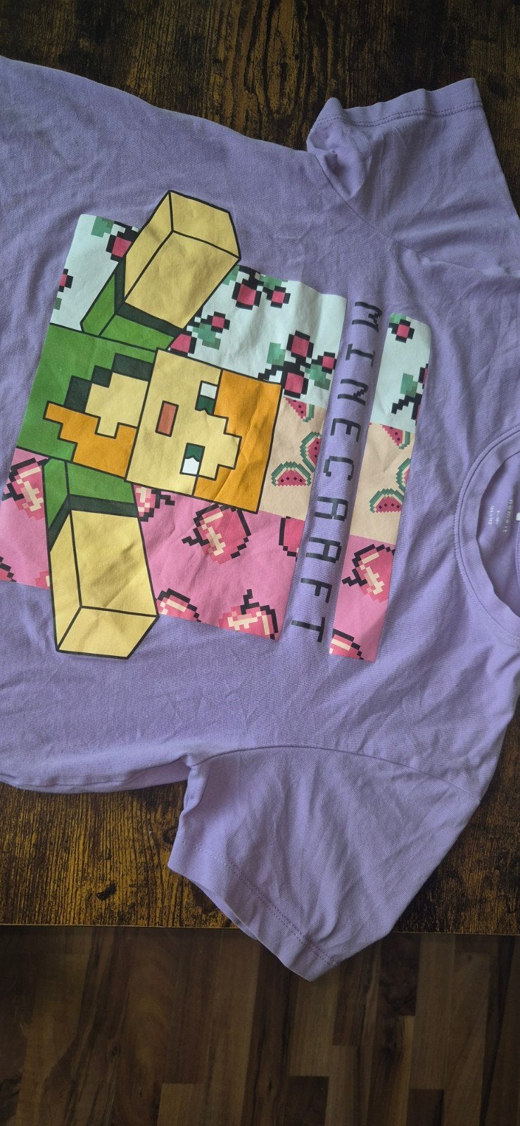 Minecraft t-shirt 134/140, Kinderen en Baby's, Kinderkleding | Maat 134, Ophalen of Verzenden, Gebruikt, Meisje, Shirt of Longsleeve
