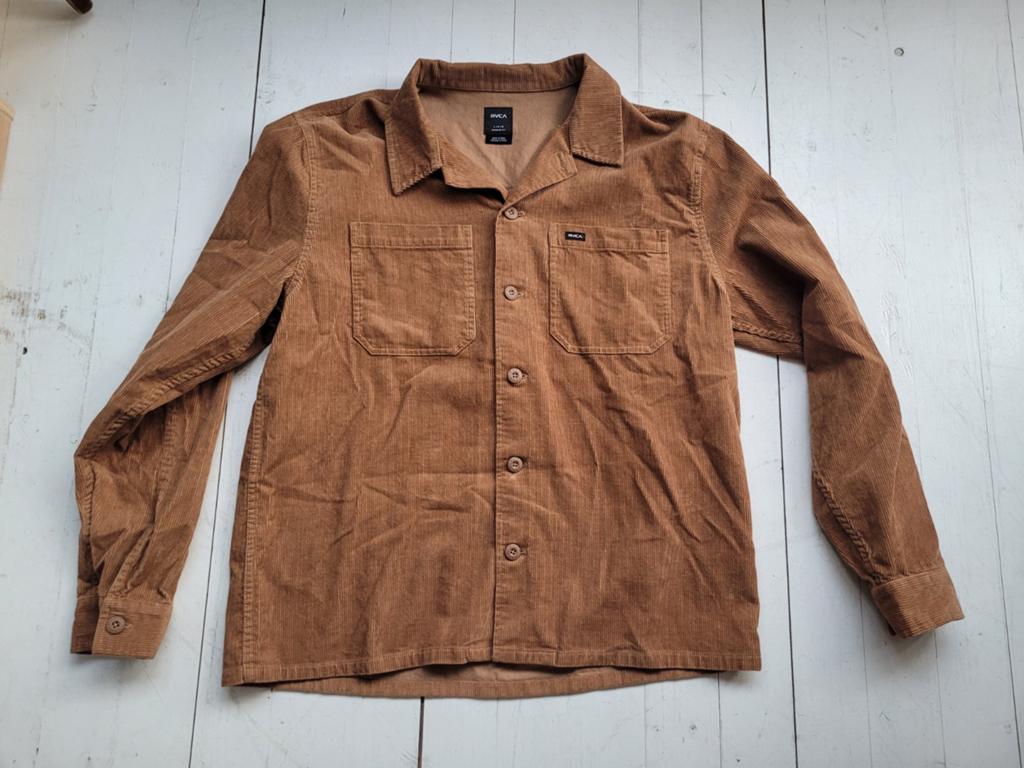 RVCA Blouse Jas NIEUW Bruin L Surf Skate Corduroy Ribstof, Maat 52/54 (L), Bruin, Ophalen of Verzenden, Nieuw