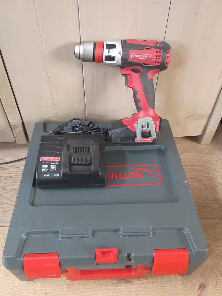 Rothenberger RODD66 Boormachine met accu en lader in Rocase, Ophalen of Verzenden, Zo goed als nieuw, Boormachine