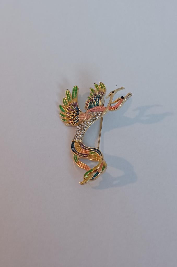 Feniks broche, Sieraden, Tassen en Uiterlijk, Overige materialen, 4 tot 7 cm, Overige kleuren, Nieuw