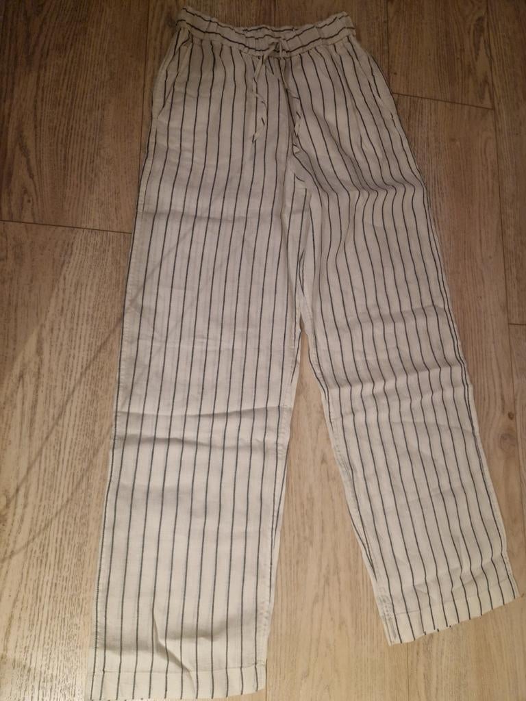 Arket linnen broek XS nieuw met streepjes, Wit, Nieuw, Ophalen of Verzenden, Arket