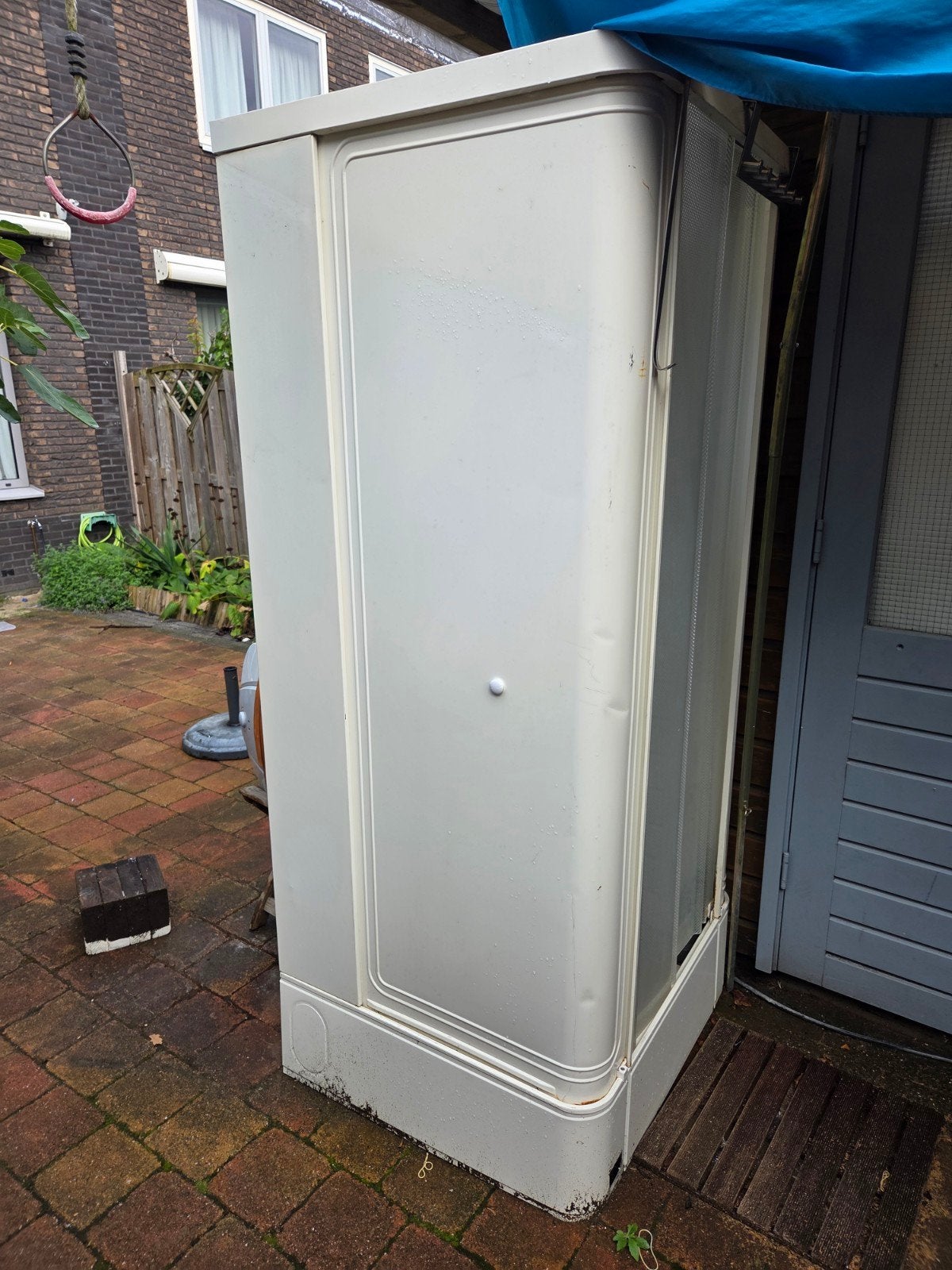 Tijdelijke douche / verbouwdouche met 27,4 Liter boiler, Ophalen, Gebruikt, Chroom, Douche