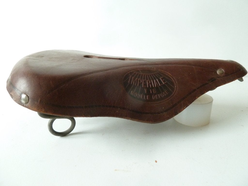 antieke fiets zadel leder oldtimer rijwiel vintage, Ophalen of Verzenden