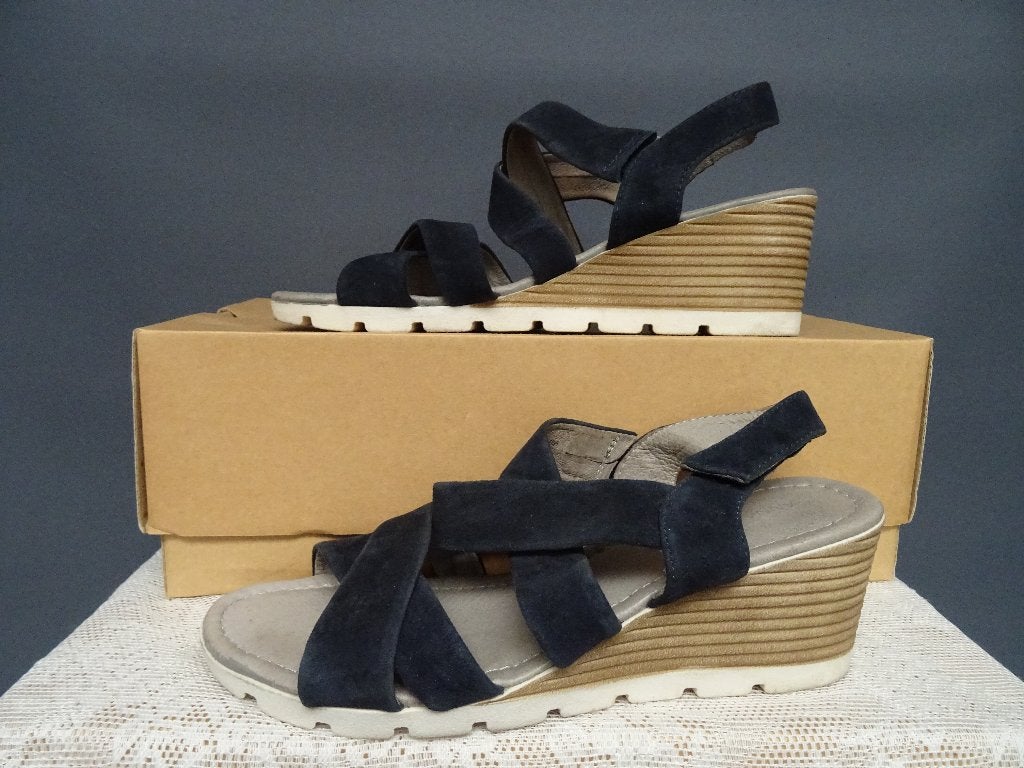 ANNA FIELD maat 41, leren sleehakken/sandalen., Kleding | Dames, Schoenen, Anna Field, Blauw, Zo goed als nieuw, Sandalen of Muiltjes