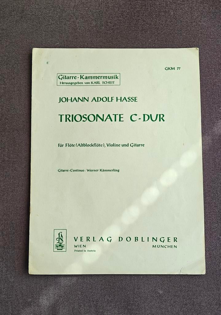 Johann Adolf Hasse - Triosonate C-Dur, Gebruikt, Klassiek, Les of Cursus, Ophalen of Verzenden