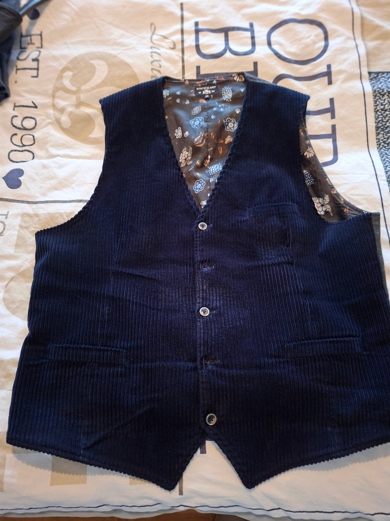 State of Art - Gilet heren, corduroy, maat 58, State of Art, Blauw, Maat 56/58 (XL), Ophalen of Verzenden
