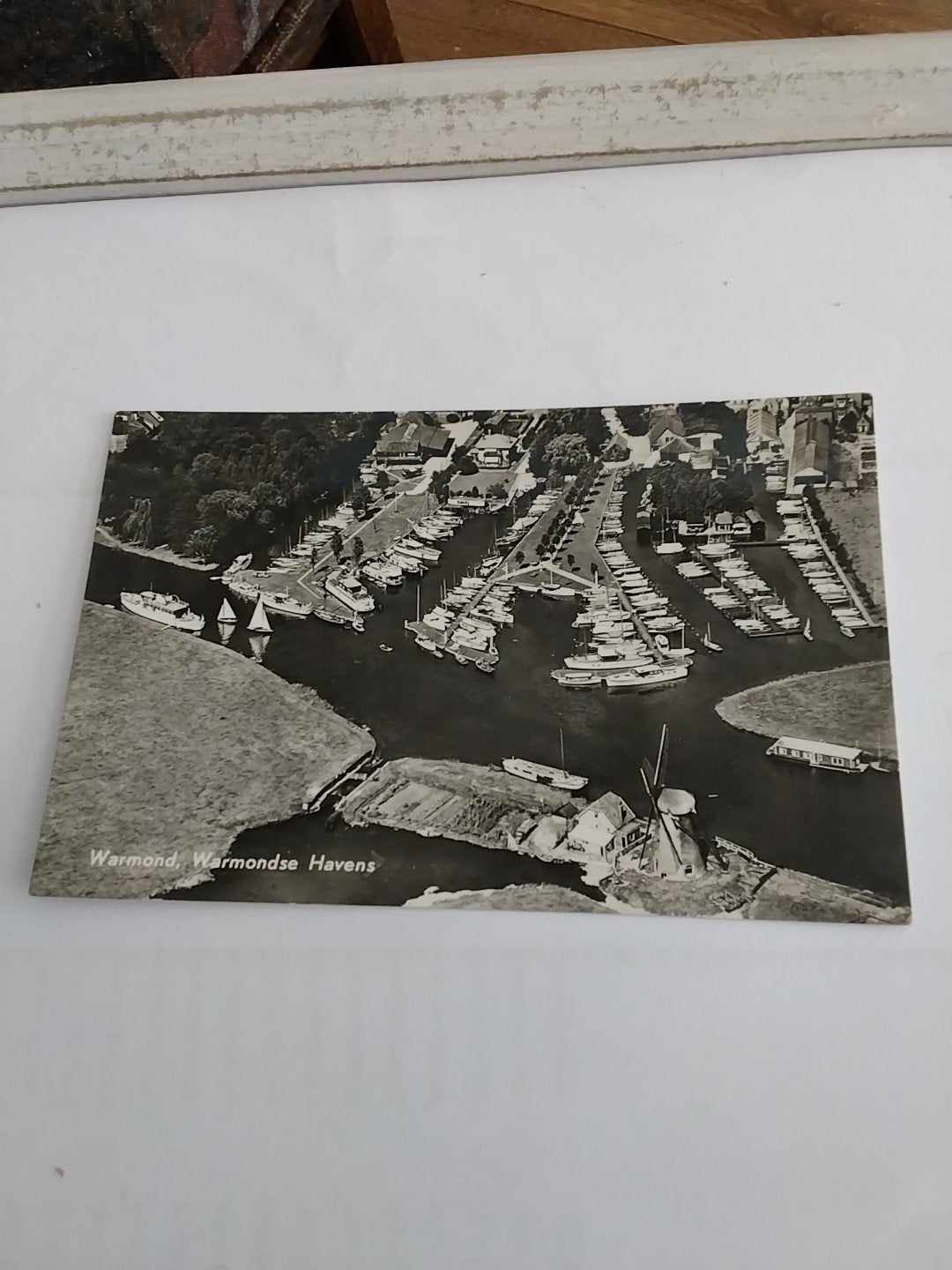 Oude Ansichtkaart Warmond, Warmondse Havens - Zwart-wit, Verzamelen, Ophalen of Verzenden, 1940 tot 1960, Ongelopen, Zuid-Holland