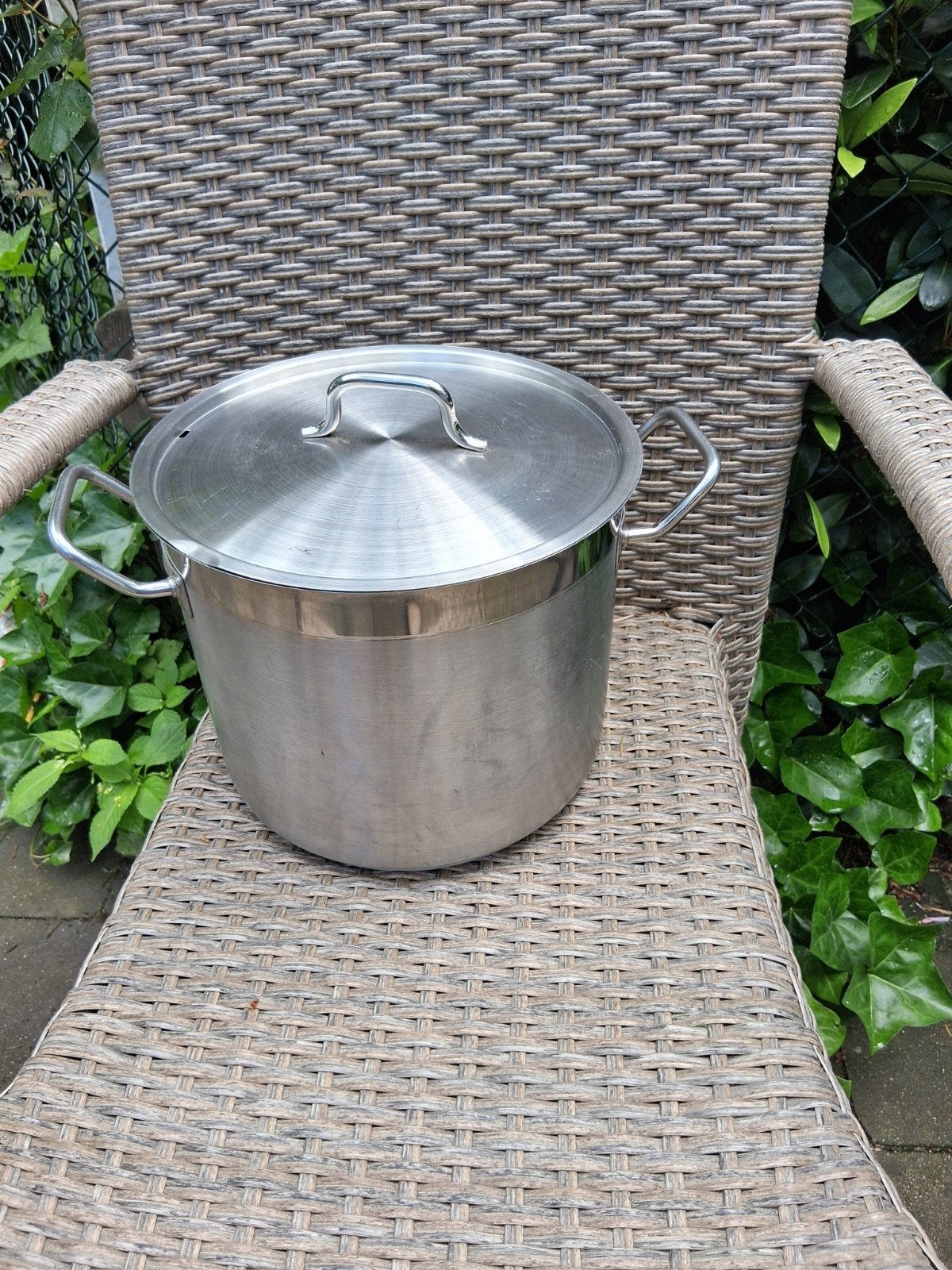 Hendi - professionele RVS Kookpan 9 liter, Kookpan of Snelkookpan, Gebruikt, Inductieplaat, Ophalen of Verzenden
