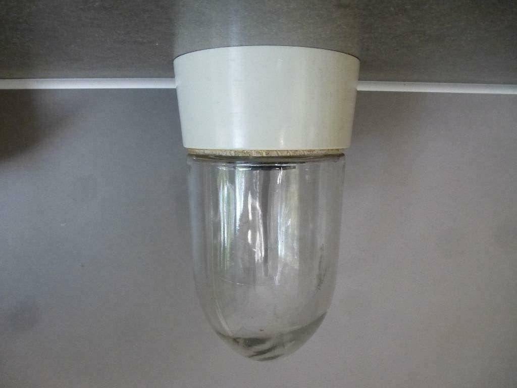 Lamp retro vintage design glas wit kunststof, Gebruikt, Jaren 70, Ophalen of Verzenden, Plafondlamp