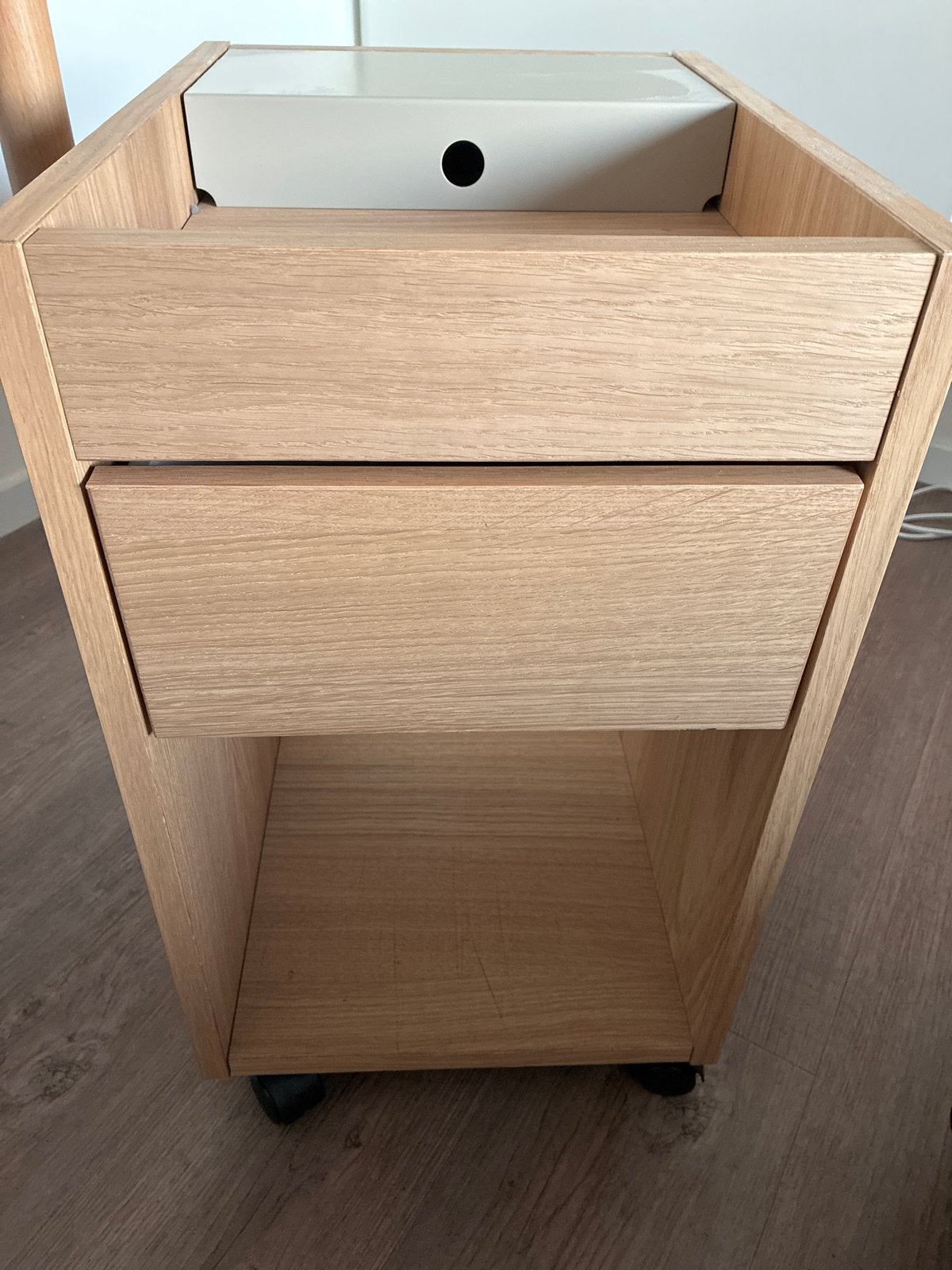 Houten ladeblok tonstad, Huis en Inrichting, Kasten | Ladekasten, Ophalen, Minder dan 50 cm, 1 of 2 laden, Zo goed als nieuw