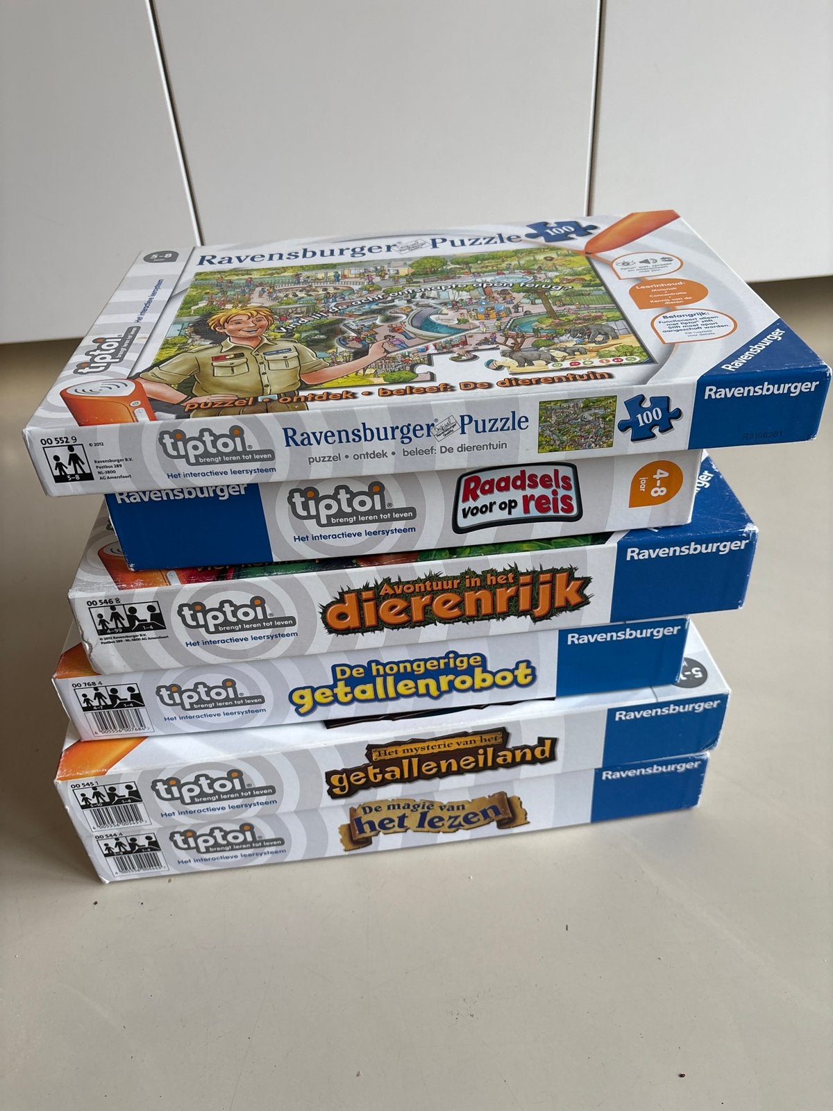 Tiptoi set met 7 spellen in goede staat, Ophalen of Verzenden, Gebruikt, Taal en Lezen, Met geluid