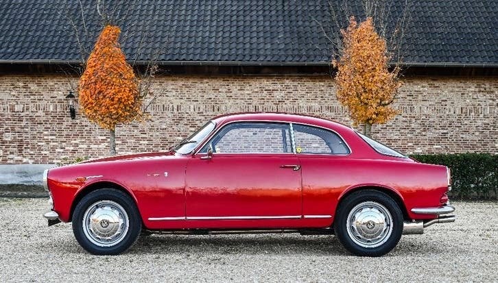 Alfa Romeo Giulietta 1.3 Sprint 1960 Rood, Auto's, Achterwielaandrijving, 4 cilinders, Leder, Overige kleuren