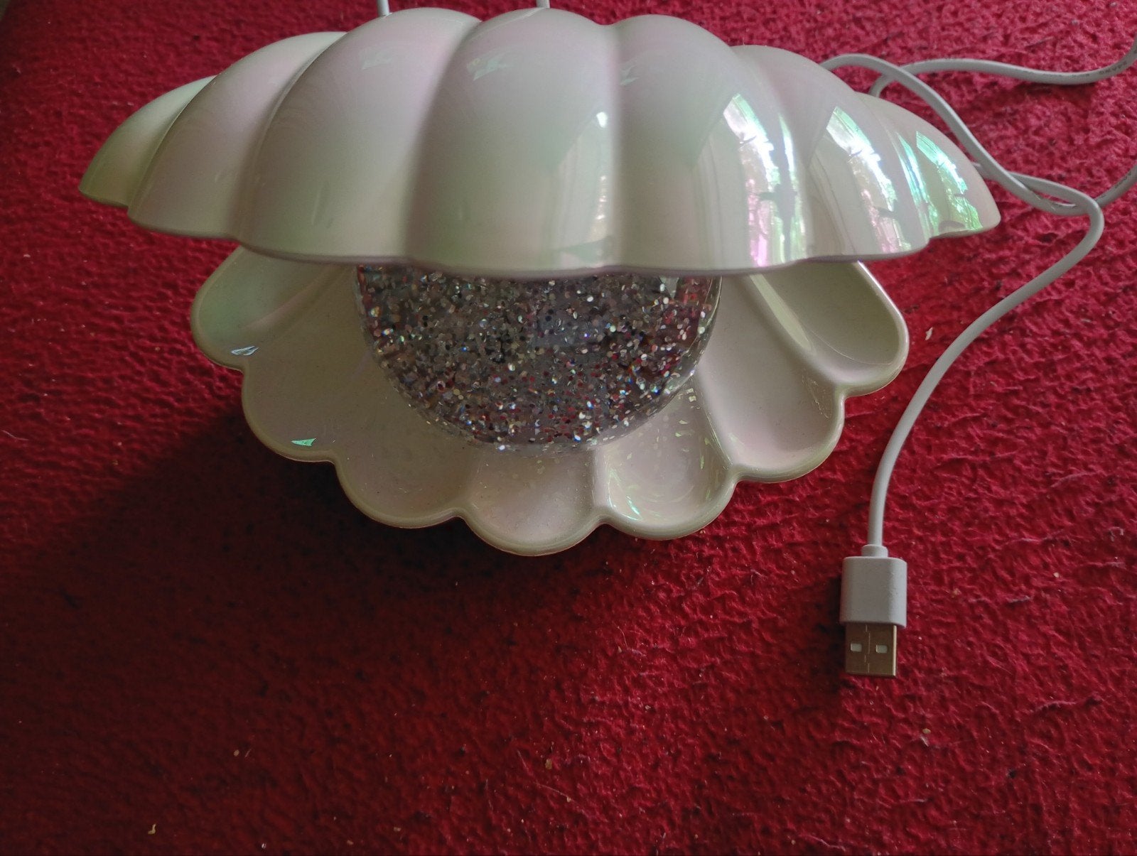 Pracht parelmoer oester met led verlichting. Nieuw !, Ophalen of Verzenden, LED verlichting