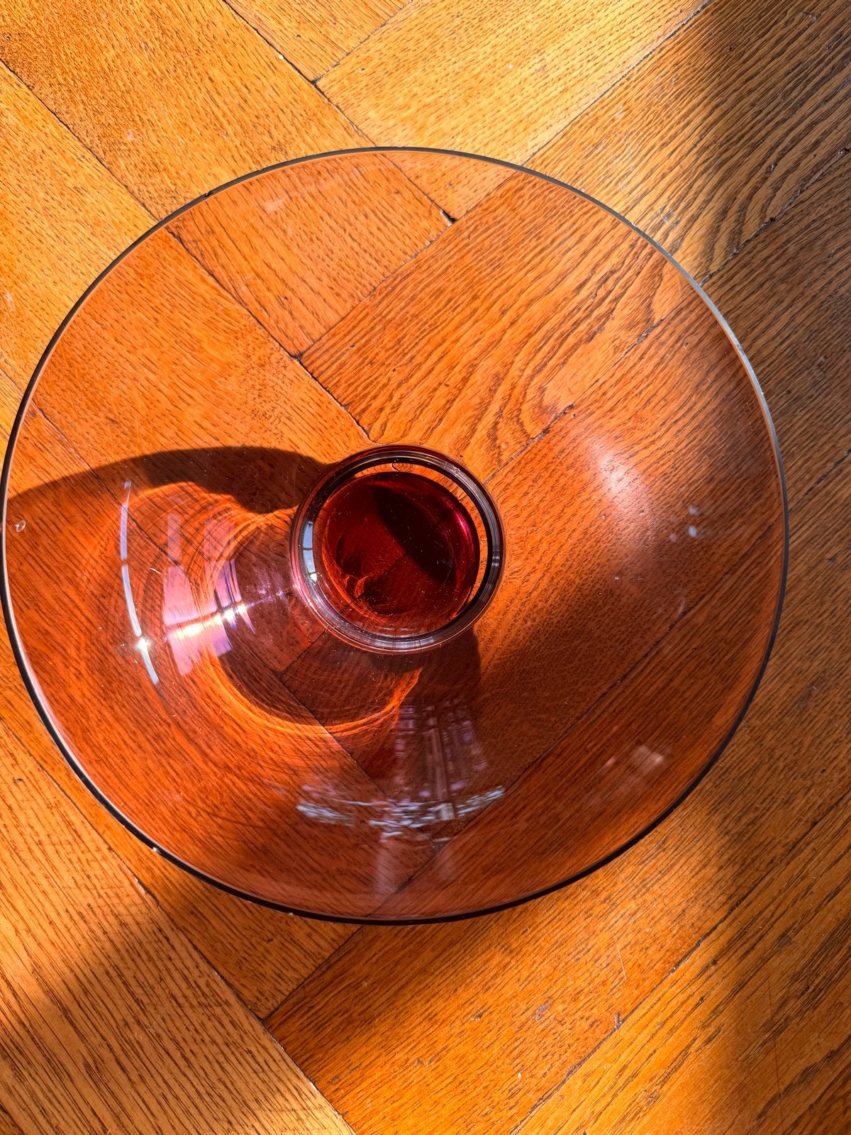 Paarse glazen schaal - Vintage design, Ophalen of Verzenden