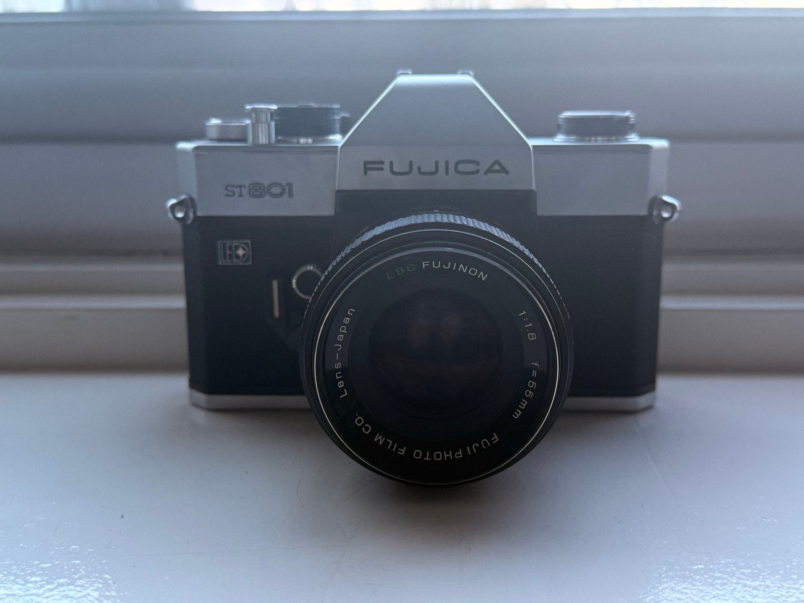Fujica ST801 met Fujinon EBC 55mm f/1.8 lens, Ophalen of Verzenden, Gebruikt, Spiegelreflex, Fuji