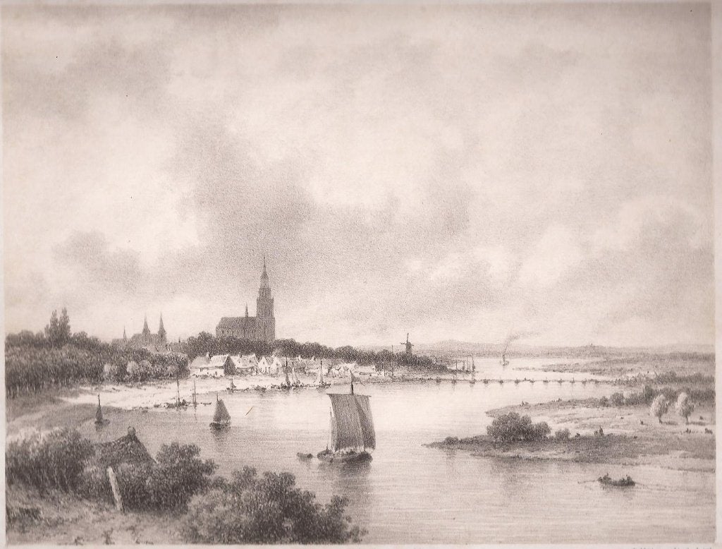 Arnhem van den Rehberg. Litho J. Hilverdink ca, 1850, Antiek en Kunst, 1800 - 1899, Stadsgezicht, Ophalen of Verzenden, Blanco verso