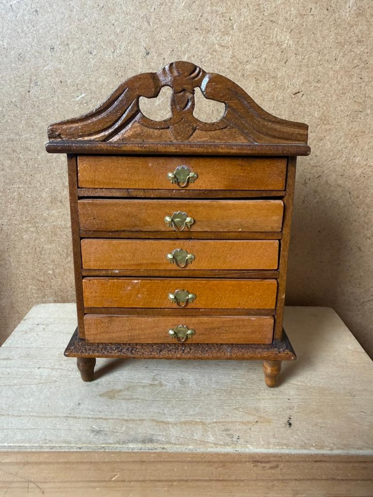 Kast met lades ladekast - hxb 13.5x9.5cm - hout, Verzamelen, Poppenhuizen en Toebehoren, Ophalen of Verzenden, Zo goed als nieuw