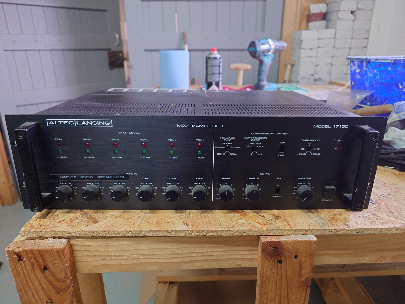 Altec Lansing 1715C Mixer/Versterker - Professionele Audio, Overige merken, Ophalen of Verzenden, 120 watt of meer, Gebruikt