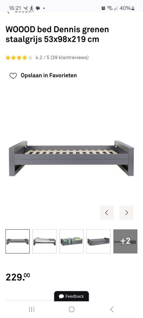 Woood bed, 90 cm, Eenpersoons, Nieuw, Ophalen of Verzenden