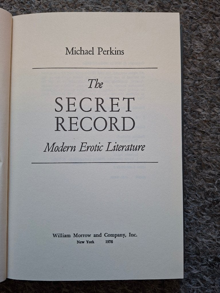 The Secret Record: Modern Erotic Literature, Verzenden, Gelezen, Michael Perkins