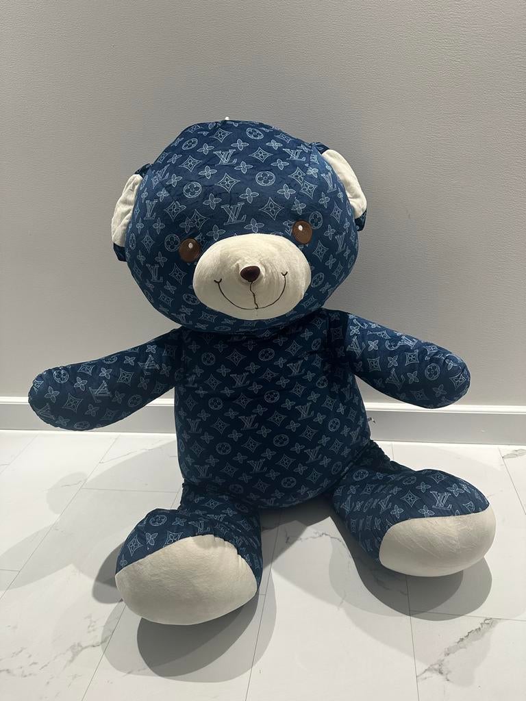 XXL Louis Vuitton Knuffelbeer - Uniek Design, Overige merken, Overige karakters, Beer, Blauw