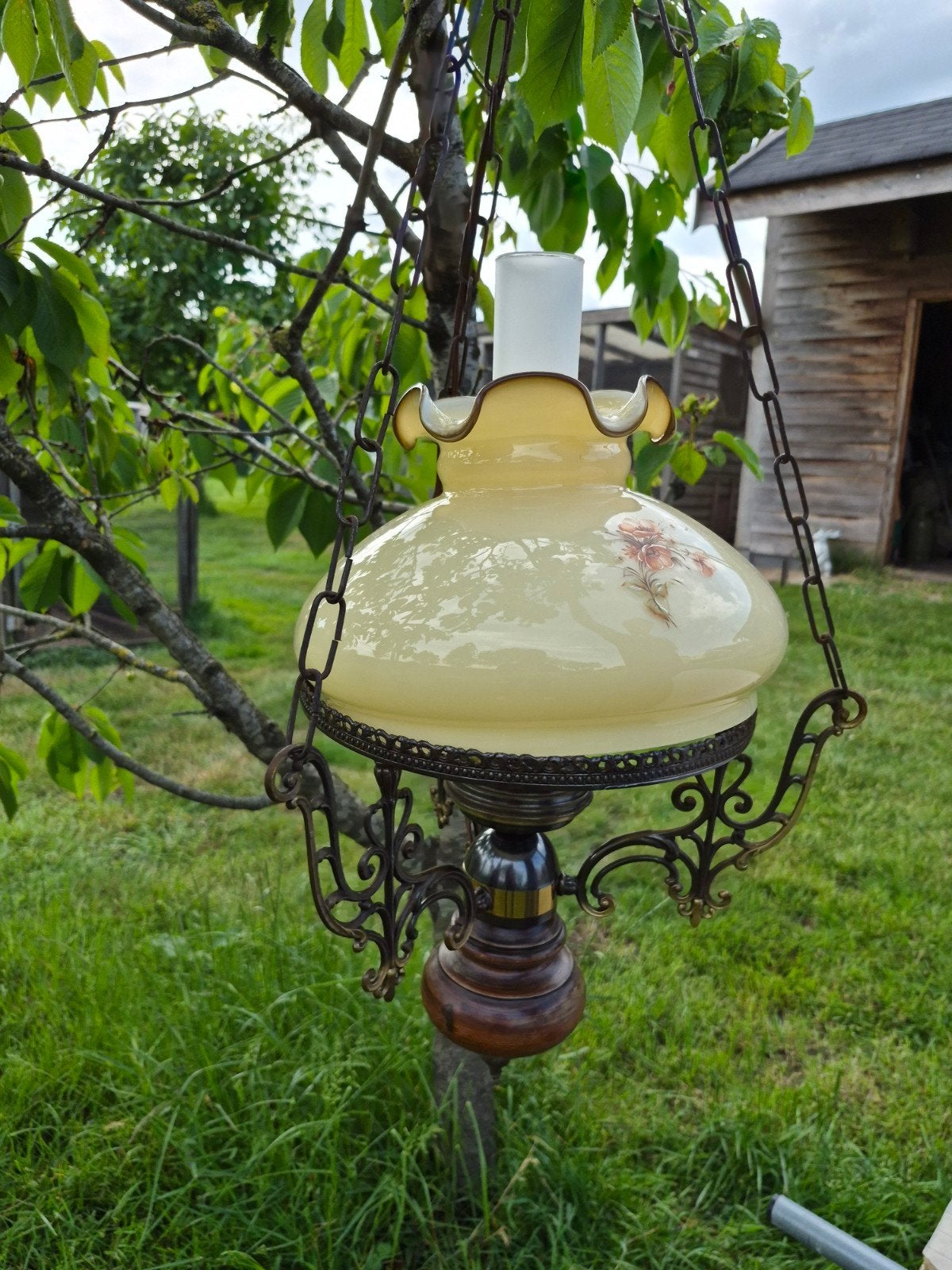 Brocante antieke lamp, Antiek en Kunst, Ophalen