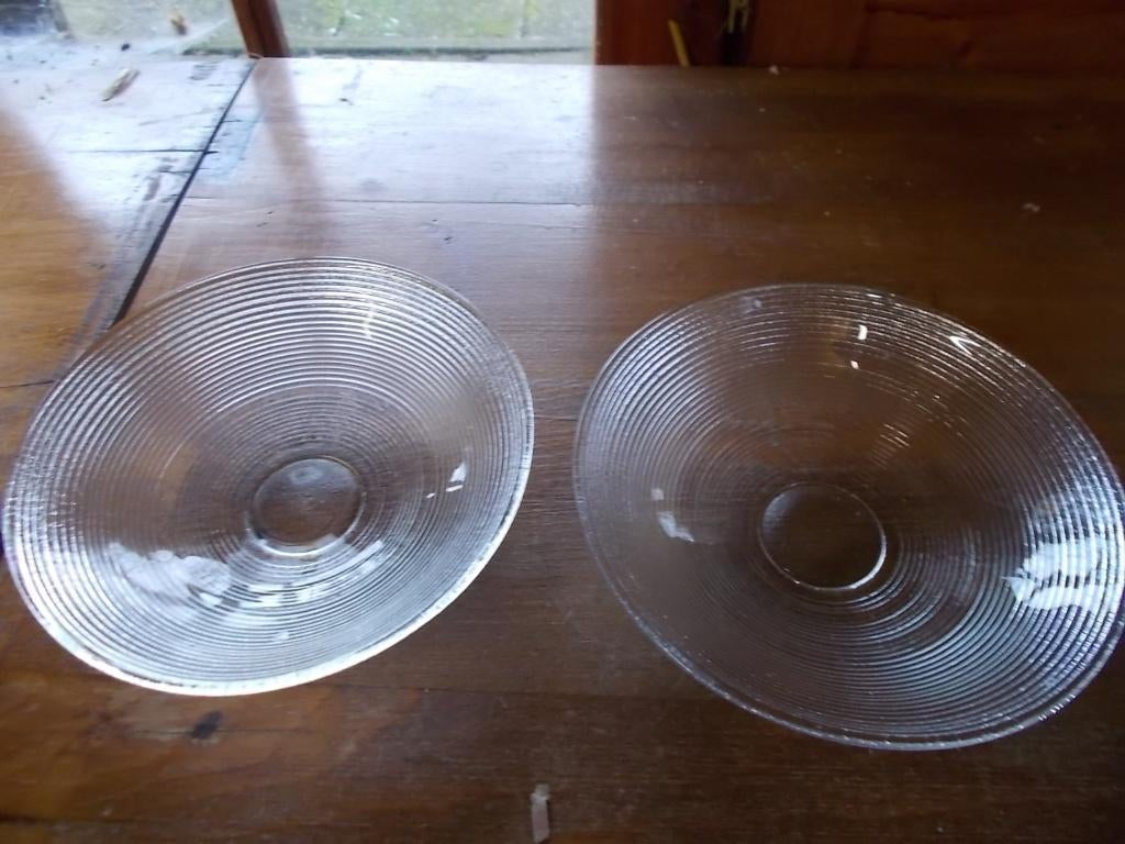 ✅Twee glazen schalen., Ophalen of Verzenden, Overige stijlen, Glas, Schaal of Schalen