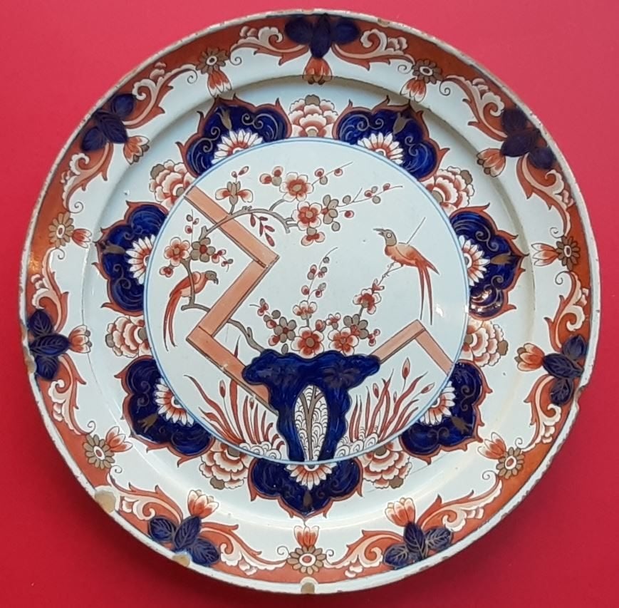 Bliksem Bord Imari Griekse A Delft 1722 Zeldzaam Oud 85-32, Antiek en Kunst, Ophalen of Verzenden