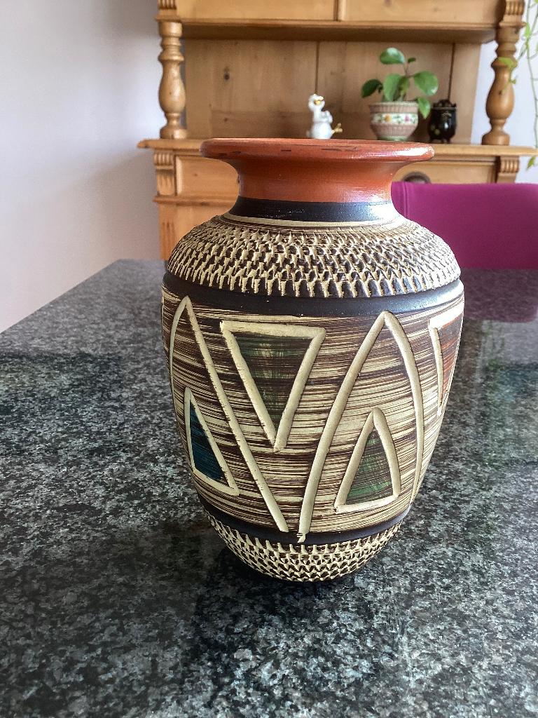 Vaas, Sawa, West Germany, sgraffito, 211/15, vintage, Antiek en Kunst, Ophalen
