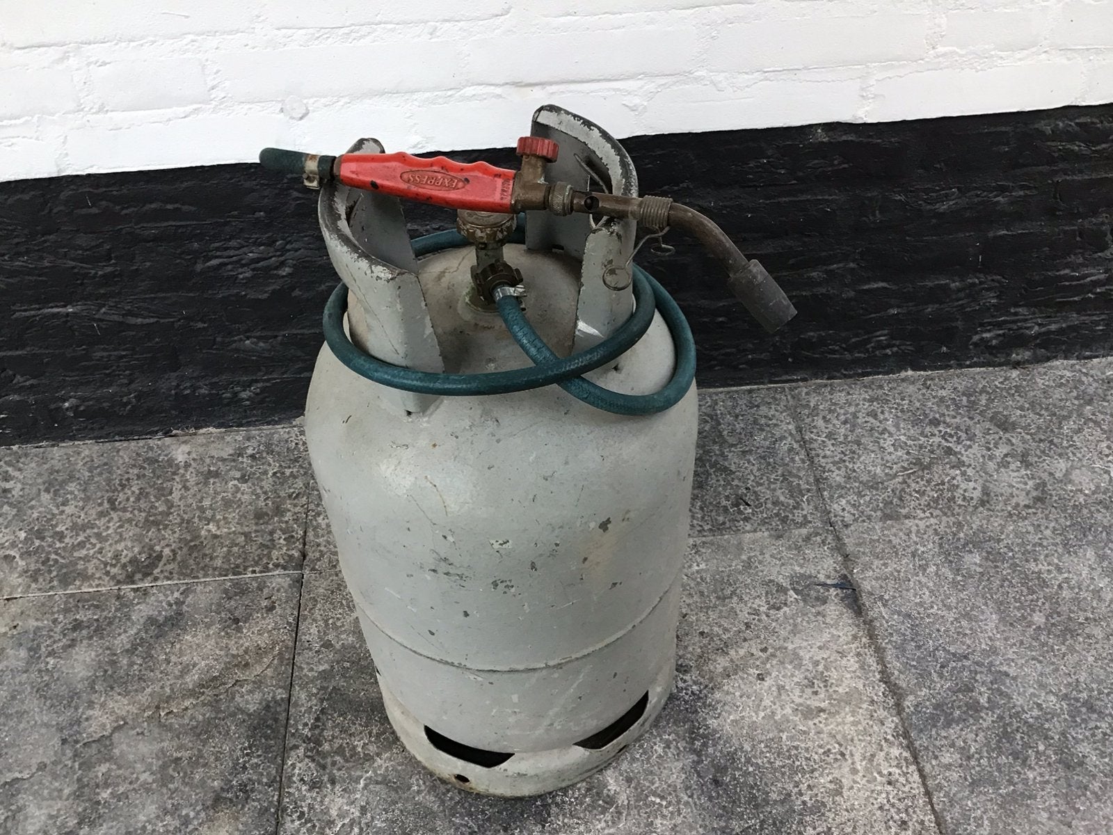 Express soldeer brander met gasfles ca.20% vulling, Ophalen, Gebruikt