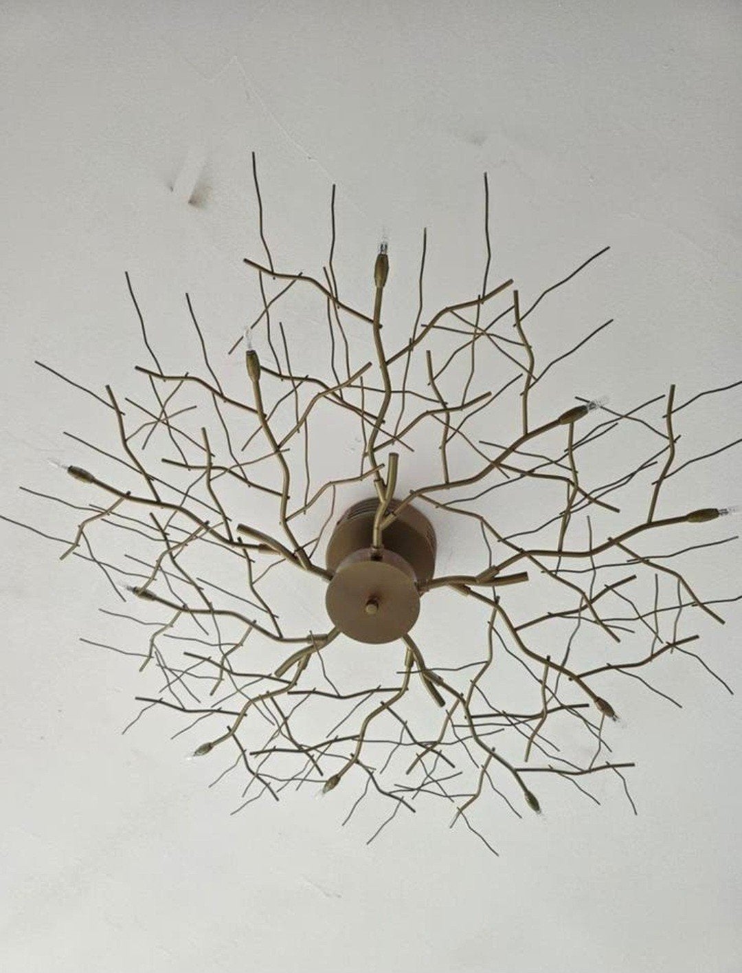 Plafondlamp Forest - Organisch design, bronskleurig, Ophalen, Gebruikt, Metaal, Organisch, Sculpturaal, Modern, Natuurlijk